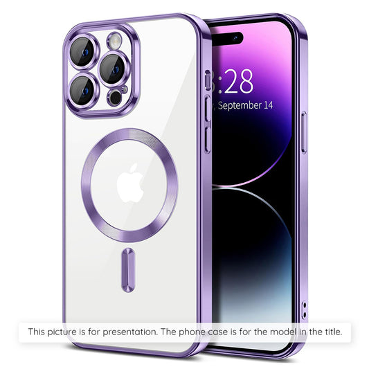 MagSafe Hülle für Apple iPhone 17, Techsuit, Luxury Crystal, Helles Lila