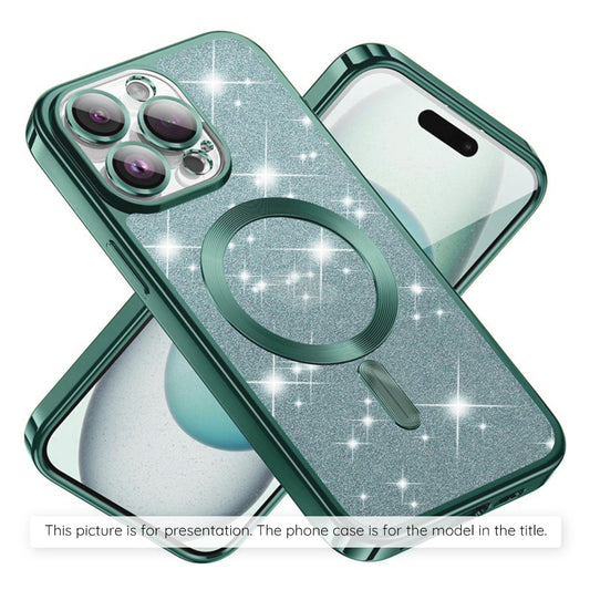 Coque MagSafe pour Apple iPhone 17, Techsuit, Luxury Glitter, Vert Clair