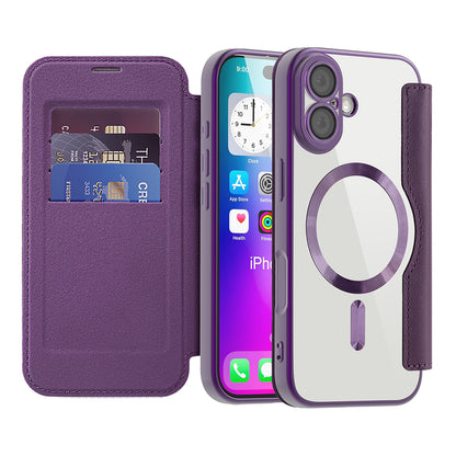 Étui MagSafe pour Apple iPhone 17, Techsuit, SmartMag Book, Violet