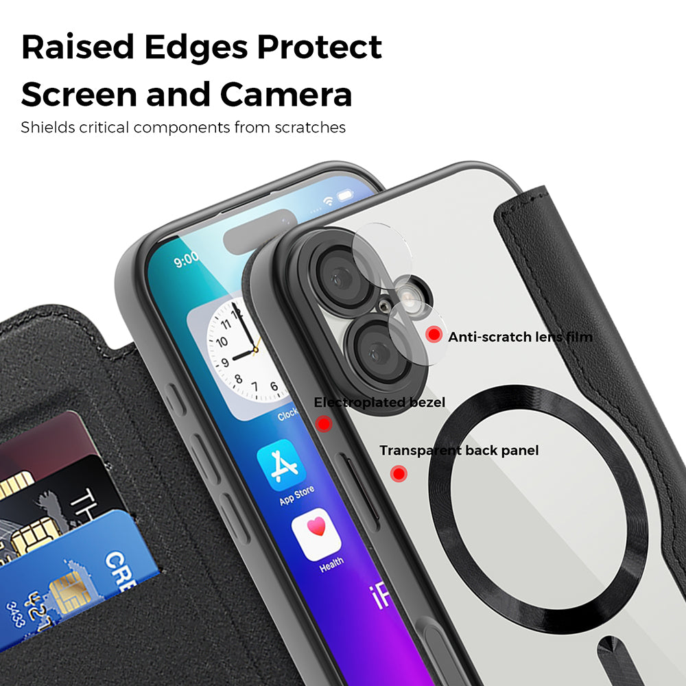 Étui MagSafe pour Apple iPhone 17, Techsuit, SmartMag Book, Violet
