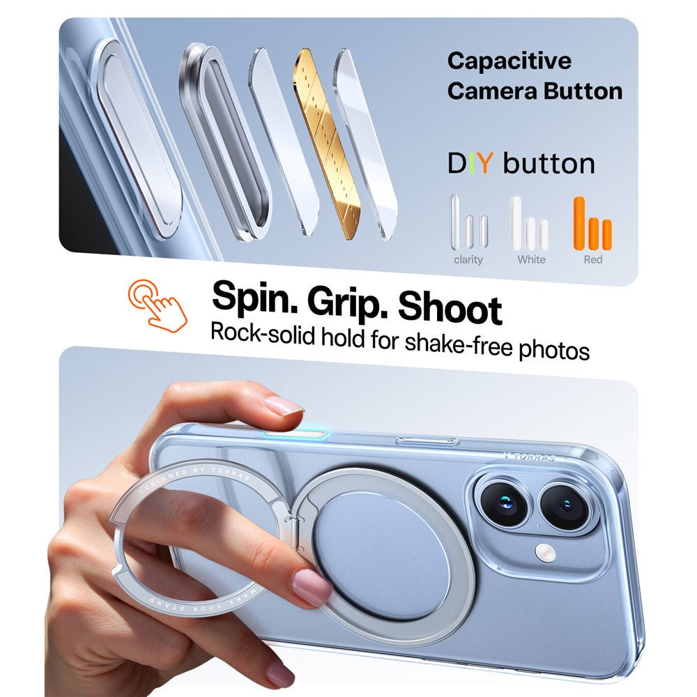 MagSafe Hülle für Apple iPhone 17, Torras, Ostand Pro, Transparent