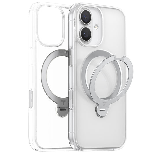 MagSafe Hülle für Apple iPhone 17, Torras, Ostand Spin, Transparent