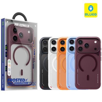 Coque MagSafe pour Apple iPhone 18 Pro / 17 Pro, Blueo, avec support dissipateur de chaleur, orange satiné