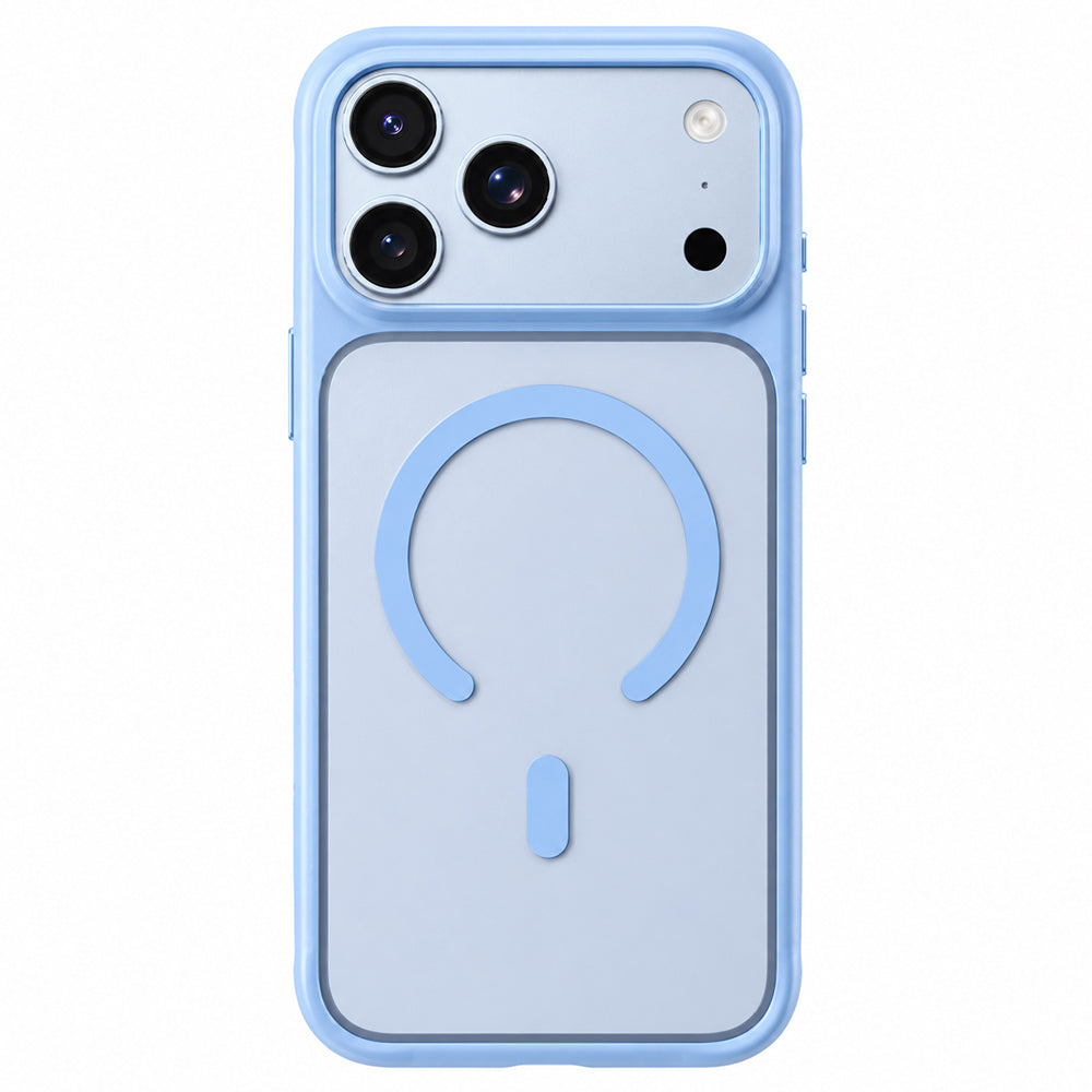 MagSafe-Hülle für Apple iPhone 18 Pro / 17 Pro, Blueo, hautfreundlich und stoßfest, satiniertes Blau
