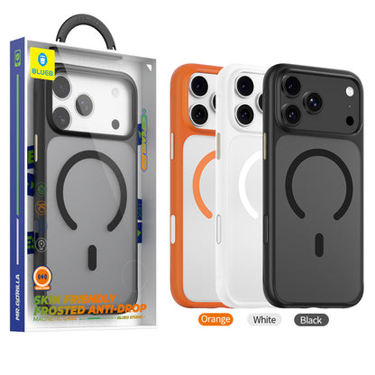 MagSafe-Hülle für Apple iPhone 18 Pro / 17 Pro, Blueo, hautfreundlich und stoßfest, satiniertes Blau