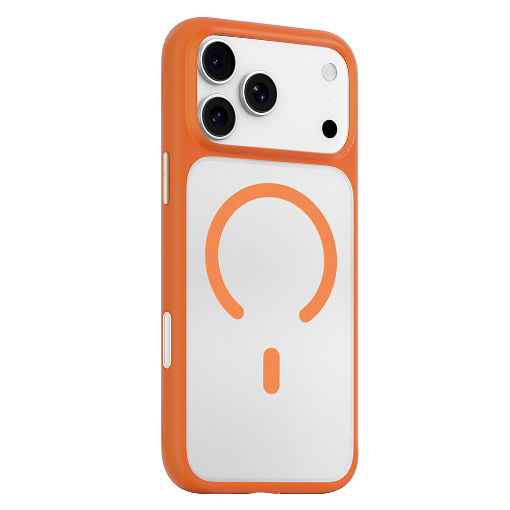 MagSafe-Hülle für Apple iPhone 18 Pro / 17 Pro, Blueo, hautfreundlich und stoßfest, satiniertes Orange