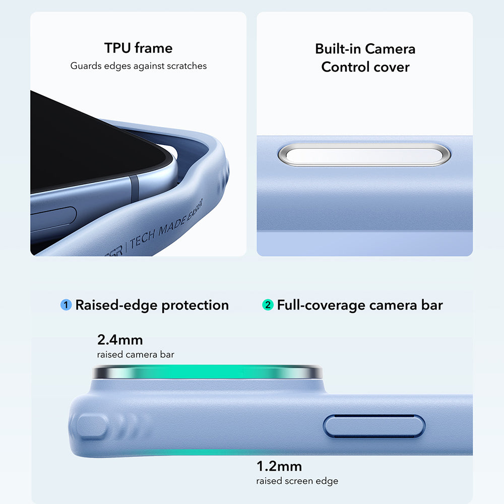 Coque MagSafe pour Apple iPhone 18 Pro / 17 Pro, ESR, Classic Hybrid Kickstand, Bleu Satiné