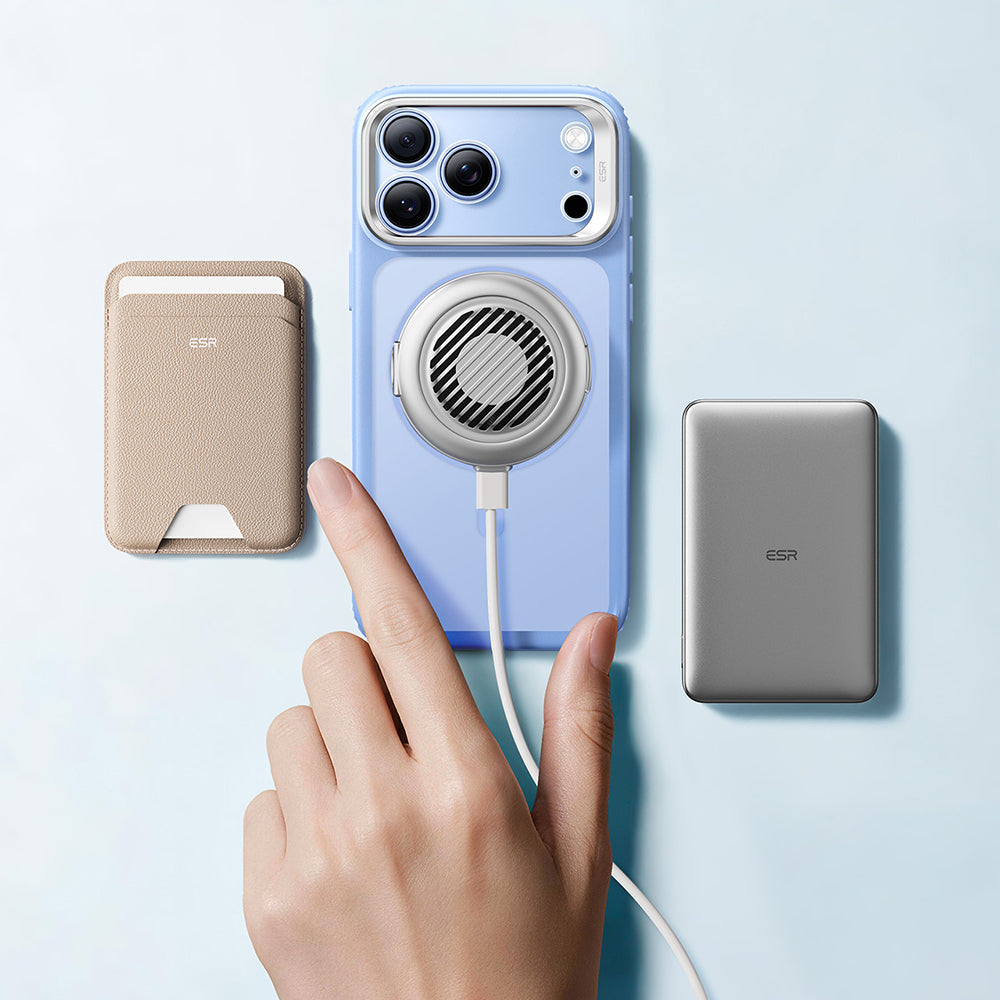 Coque MagSafe pour Apple iPhone 18 Pro / 17 Pro, ESR, Classic Hybrid Kickstand, Bleu Satiné