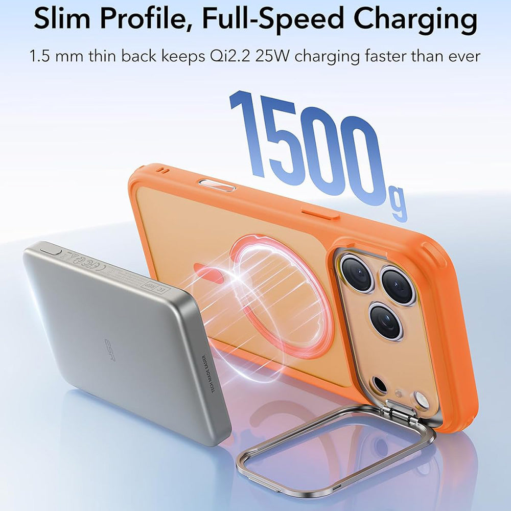 Coque MagSafe pour Apple iPhone 18 Pro / 17 Pro, ESR, Classic Hybrid Kickstand, Orange Satinée