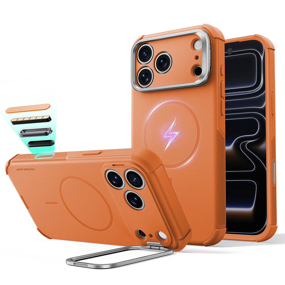 MagSafe-Hülle für Apple iPhone 18 Pro / 17 Pro, ESR, Cyber Armor Kickstand, Orange