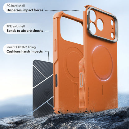 MagSafe-Hülle für Apple iPhone 18 Pro / 17 Pro, ESR, Cyber Armor Kickstand, Orange