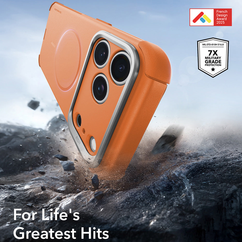 MagSafe-Hülle für Apple iPhone 18 Pro / 17 Pro, ESR, Cyber Armor Kickstand, Orange