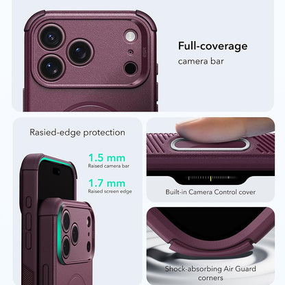 Coque MagSafe pour Apple iPhone 18 Pro / 17 Pro, ESR, Cyber, bordeaux foncé satiné