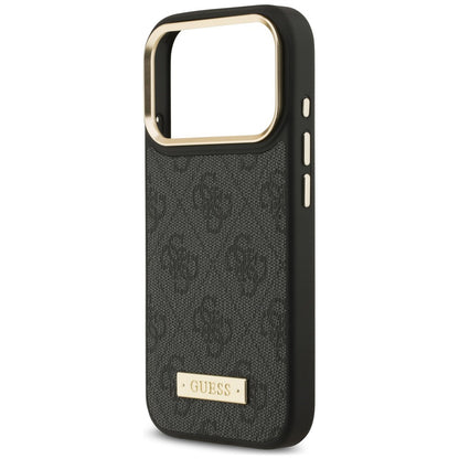 Coque MagSafe pour Apple iPhone 18 Pro / 17 Pro, Guess, 4G Logo Plate, noire
