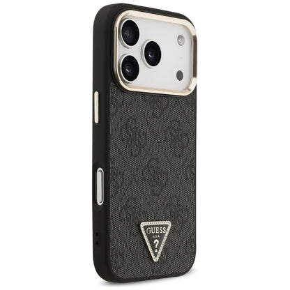 Coque MagSafe pour Apple iPhone 18 Pro / 17 Pro, Guess, Logo Triangle 4G, Noire