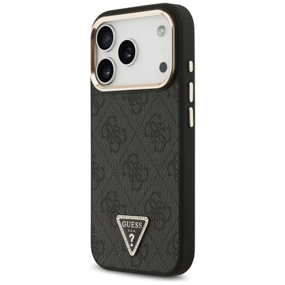 Coque MagSafe pour Apple iPhone 18 Pro / 17 Pro, Guess, Logo Triangle 4G, Noire