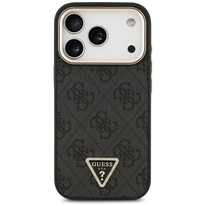 Coque MagSafe pour Apple iPhone 18 Pro / 17 Pro, Guess, Logo Triangle 4G, Noire
