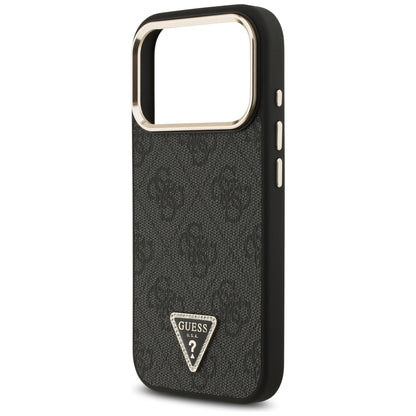 Coque MagSafe pour Apple iPhone 18 Pro / 17 Pro, Guess, Logo Triangle 4G, Noire