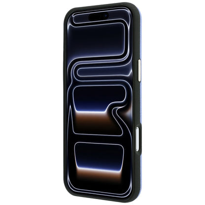 MagSafe-Hülle für Apple iPhone 18 Pro / 17 Pro, Guess, genarbtes rundes Strass-Logo, Blau