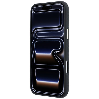MagSafe-Hülle für Apple iPhone 18 Pro / 17 Pro, Guess, genarbtes rundes Strass-Logo, schwarz