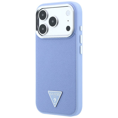 MagSafe-Hülle für Apple iPhone 18 Pro / 17 Pro, Guess, Geprägtes Dreieck-Logo, Blau