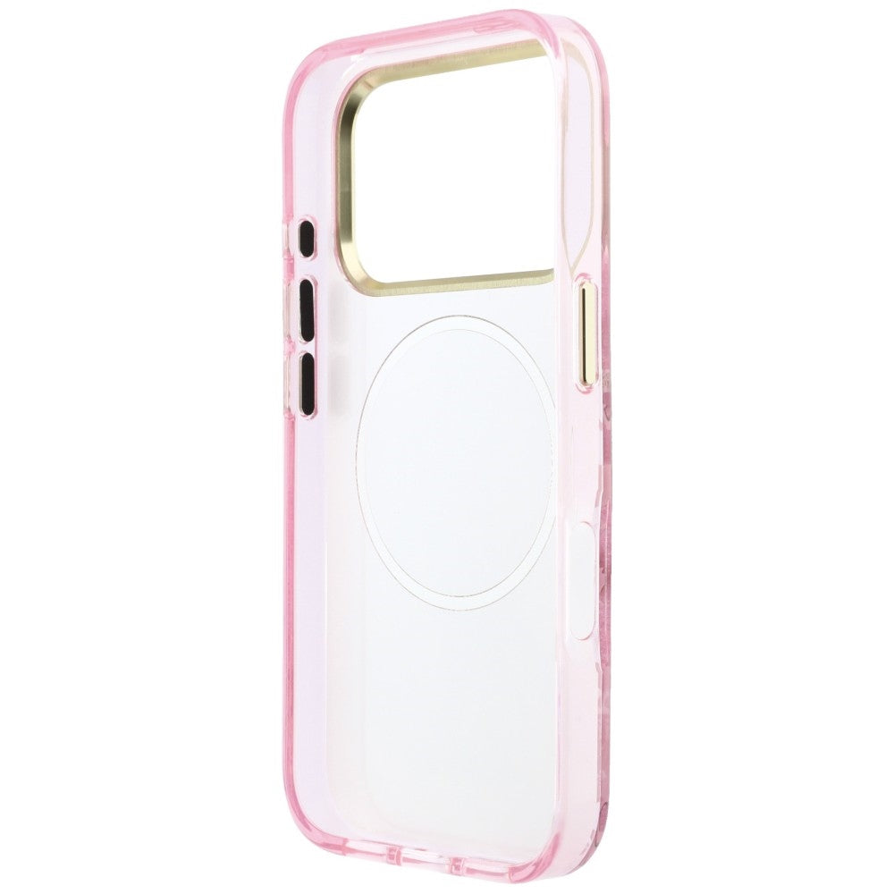 Coque MagSafe pour Apple iPhone 18 Pro / 17 Pro, Guess, IML Glitter Blossom Roses, Rose