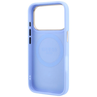 Coque MagSafe pour Apple iPhone 18 Pro / 17 Pro, Guess, Peony 4G Small Logo, Bleu
