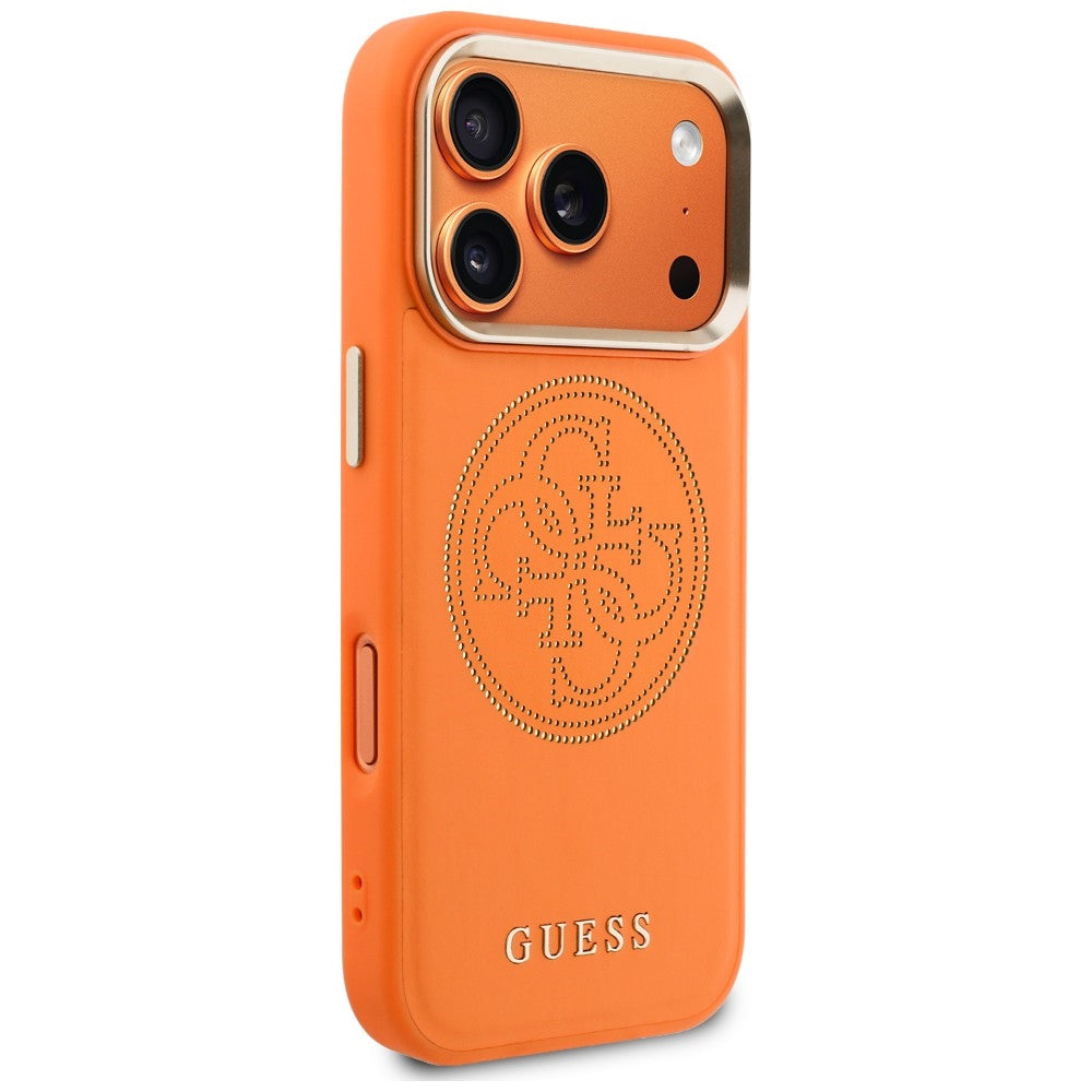 MagSafe-Hülle für Apple iPhone 18 Pro / 17 Pro, Guess, Perforated 4G, Orange