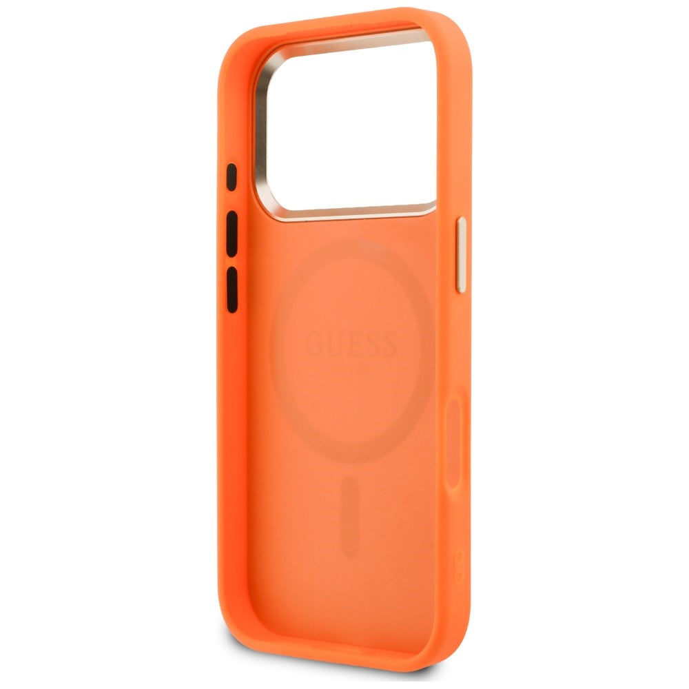 MagSafe-Hülle für Apple iPhone 18 Pro / 17 Pro, Guess, Perforated 4G, Orange
