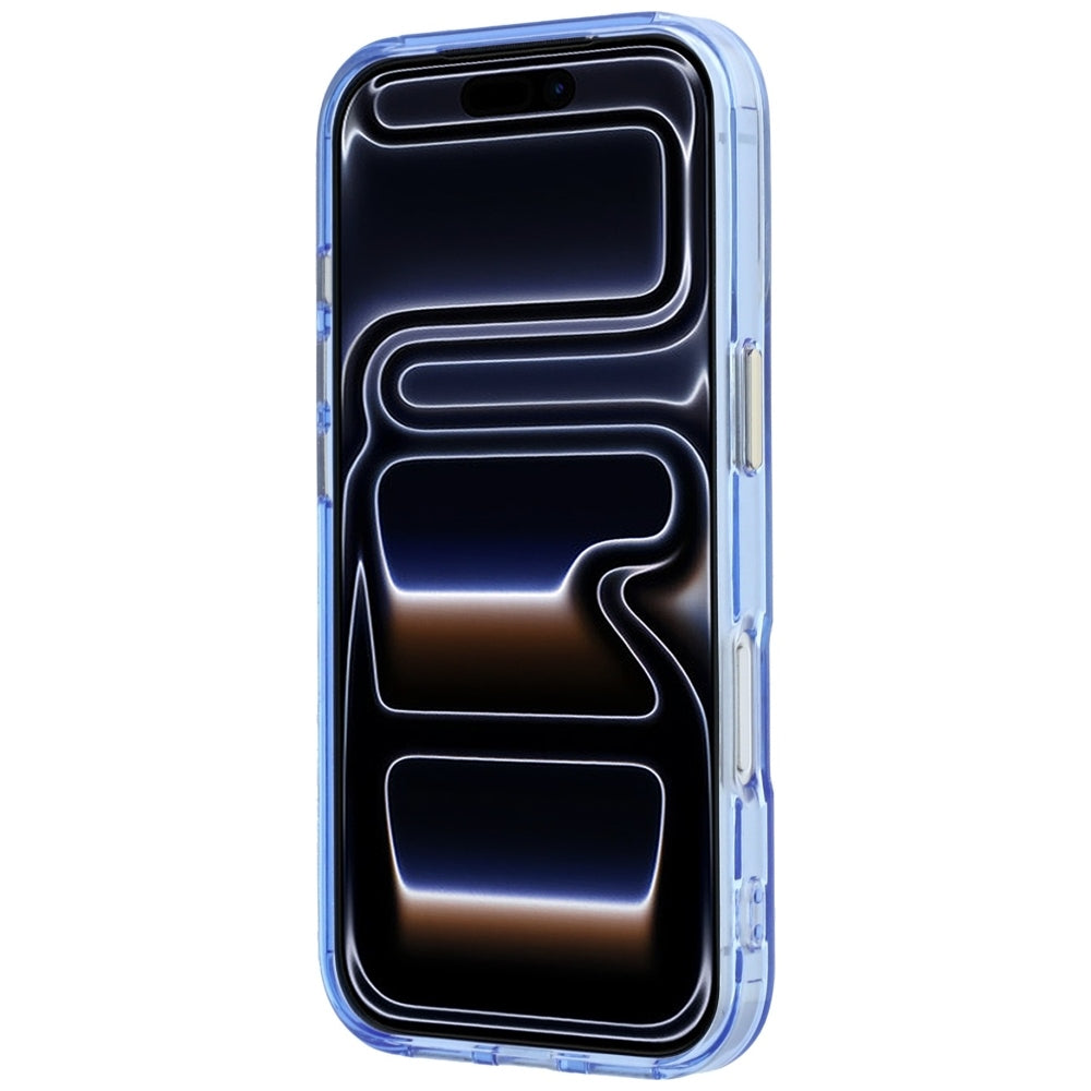MagSafe-Hülle für Apple iPhone 18 Pro / 17 Pro, Guess, Ring Stand Script Metall-Logo, Blau