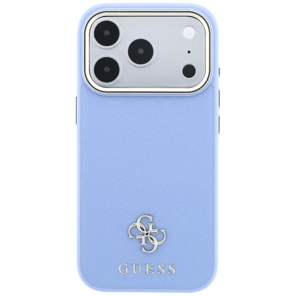 MagSafe-Hülle für Apple iPhone 18 Pro / 17 Pro, Guess, Saffiano Small 4G Classic, Blau