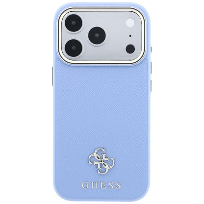 MagSafe-Hülle für Apple iPhone 18 Pro / 17 Pro, Guess, Saffiano Small 4G Classic, Blau