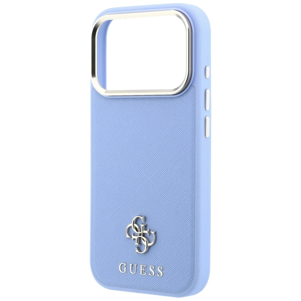 MagSafe-Hülle für Apple iPhone 18 Pro / 17 Pro, Guess, Saffiano Small 4G Classic, Blau