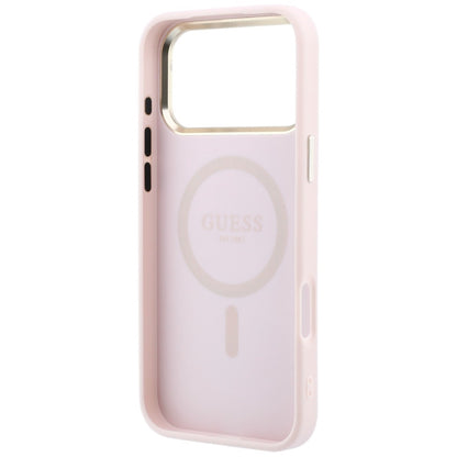 MagSafe-Hülle für Apple iPhone 18 Pro / 17 Pro, Guess, Saffiano Small 4G Classic, Rosa