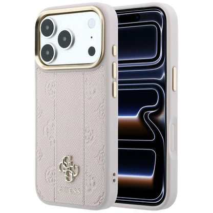 MagSafe-Hülle für Apple iPhone 18 Pro / 17 Pro, Guess, Stripe Peony 4G, Rosa
