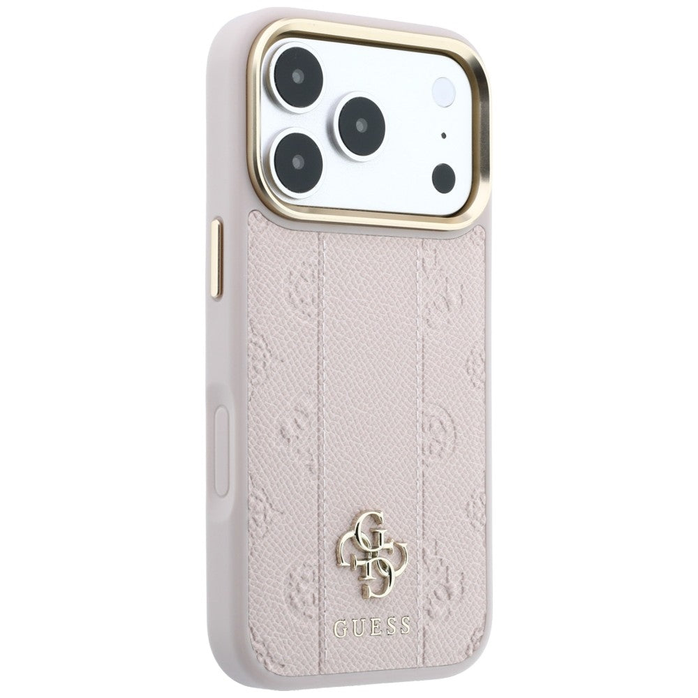 MagSafe-Hülle für Apple iPhone 18 Pro / 17 Pro, Guess, Stripe Peony 4G, Rosa