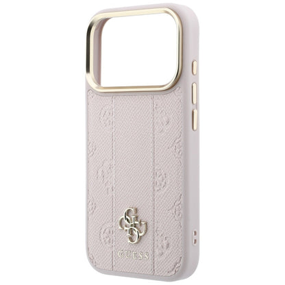 MagSafe-Hülle für Apple iPhone 18 Pro / 17 Pro, Guess, Stripe Peony 4G, Rosa