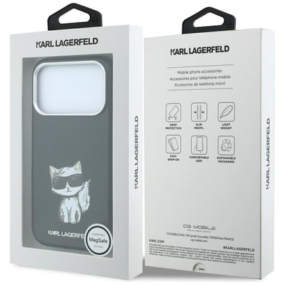 MagSafe Case for Apple iPhone 18 Pro / 17 Pro, Karl Lagerfeld, Choupette Sketch, Black