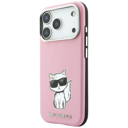 Coque MagSafe pour Apple iPhone 18 Pro / 17 Pro, Karl Lagerfeld, Choupette Sketch, Rose