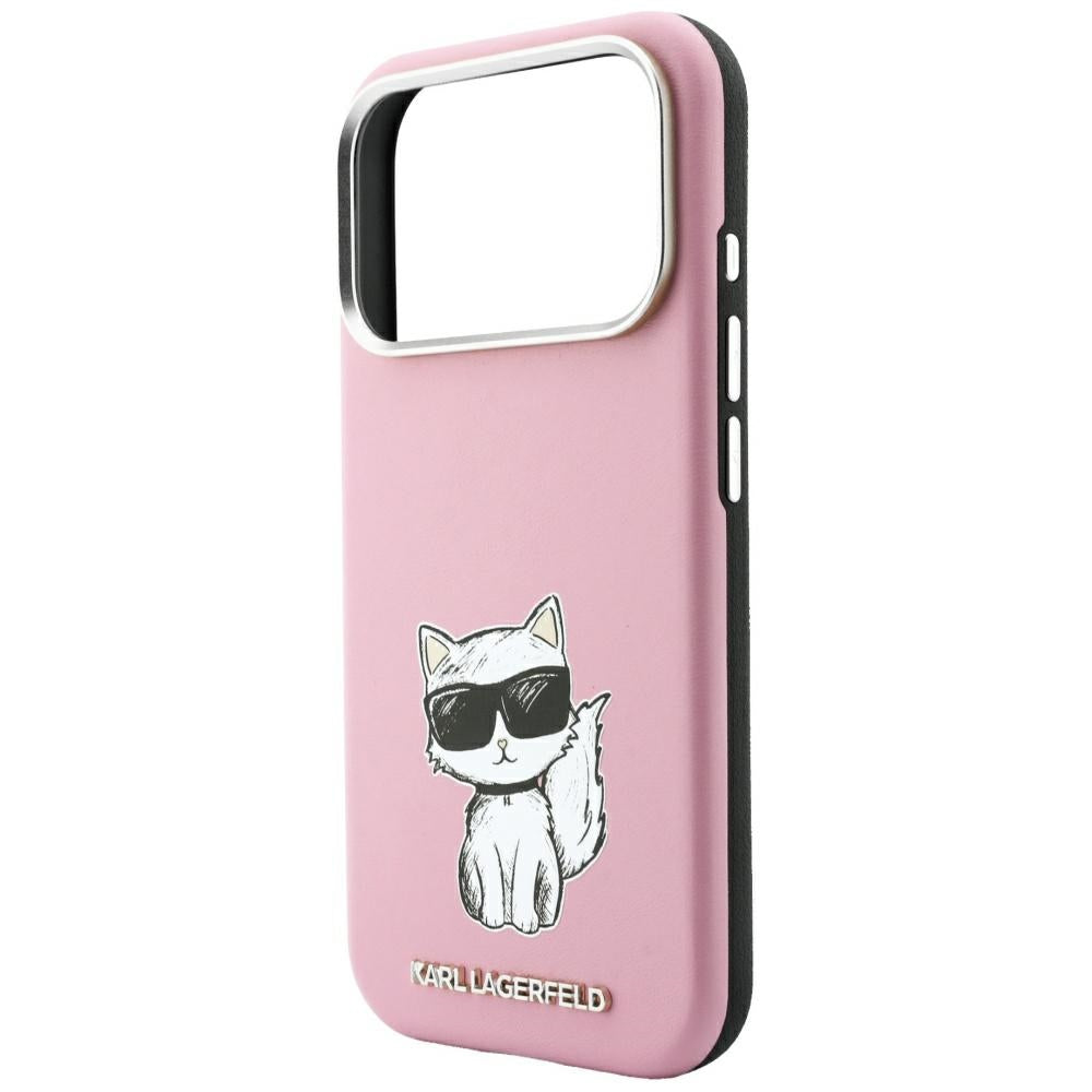 Coque MagSafe pour Apple iPhone 18 Pro / 17 Pro, Karl Lagerfeld, Choupette Sketch, Rose