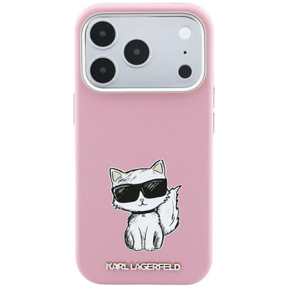 Coque MagSafe pour Apple iPhone 18 Pro / 17 Pro, Karl Lagerfeld, Choupette Sketch, Rose