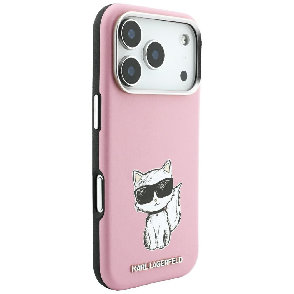 Coque MagSafe pour Apple iPhone 18 Pro / 17 Pro, Karl Lagerfeld, Choupette Sketch, Rose