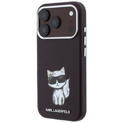 MagSafe-Hülle für Apple iPhone 18 Pro / 17 Pro, Karl Lagerfeld, Choupette Sketch, Weinrot
