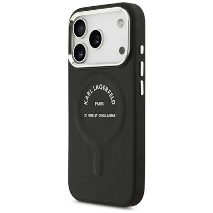 MagSafe-Hülle für Apple iPhone 18 Pro / 17 Pro, Karl Lagerfeld, EMB. Ring mit Karl RSG Logo, Schwarz