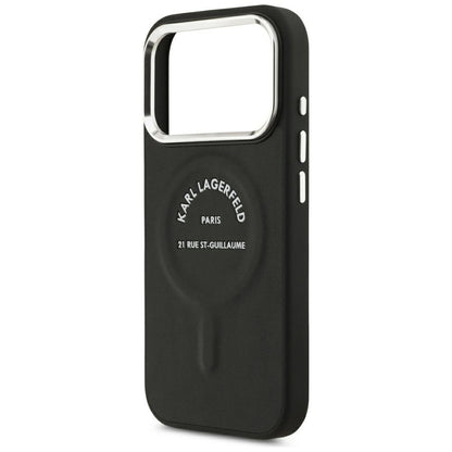 MagSafe-Hülle für Apple iPhone 18 Pro / 17 Pro, Karl Lagerfeld, EMB. Ring mit Karl RSG Logo, Schwarz