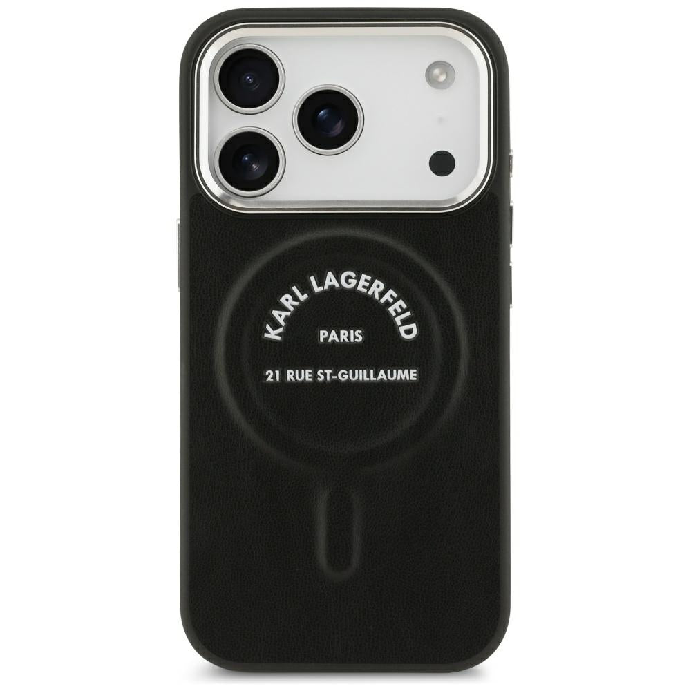 MagSafe-Hülle für Apple iPhone 18 Pro / 17 Pro, Karl Lagerfeld, EMB. Ring mit Karl RSG Logo, Schwarz