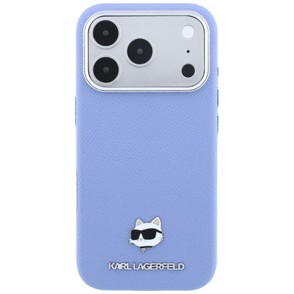 Coque MagSafe pour Apple iPhone 18 Pro / 17 Pro, Karl Lagerfeld, Grained Choupette Head, Bleu