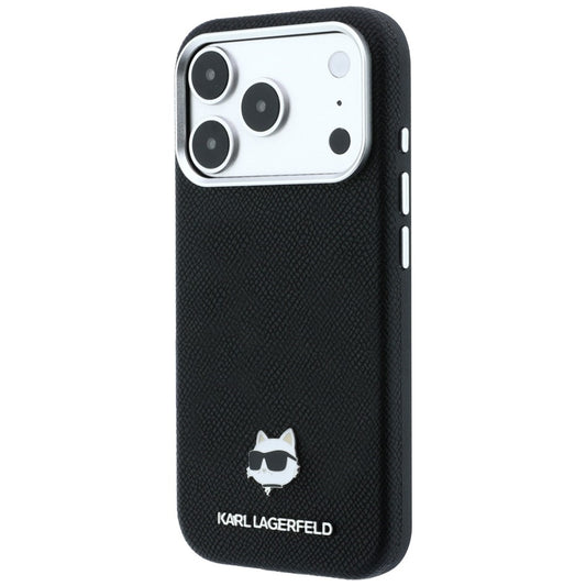 MagSafe-Hülle für Apple iPhone 18 Pro / 17 Pro, Karl Lagerfeld, Grained Choupette Head, Schwarz