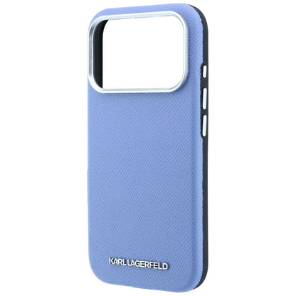 Coque MagSafe pour Apple iPhone 18 Pro / 17 Pro, Karl Lagerfeld, Logo Allongé Grainé, Bleue