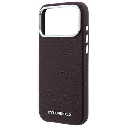 Coque MagSafe pour Apple iPhone 18 Pro / 17 Pro, Karl Lagerfeld, Logo Allongé Grainé, Bordeaux